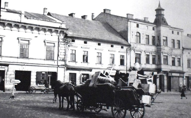 Historic view over the town of Oświęcim (Auschwitz)
