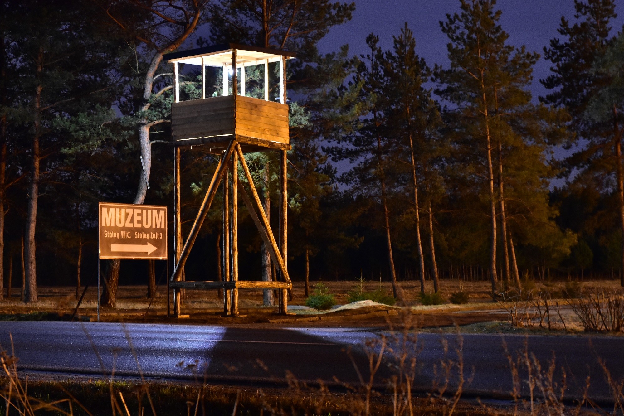 Replica tunnel and guard tower from Stalag Luft III